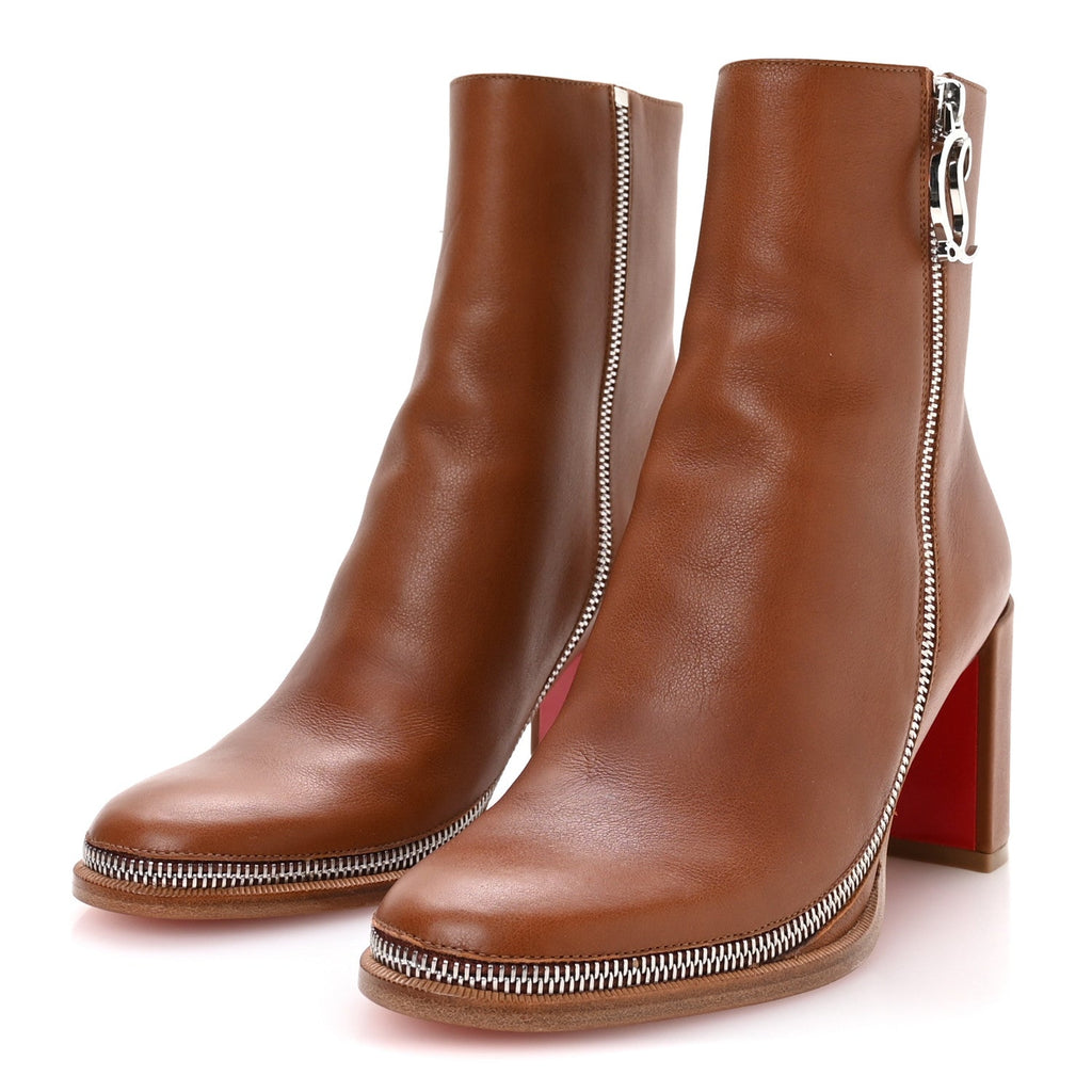 Christian Louboutin - Calfskin CL Zip Bootie 70 Ankle Boots
