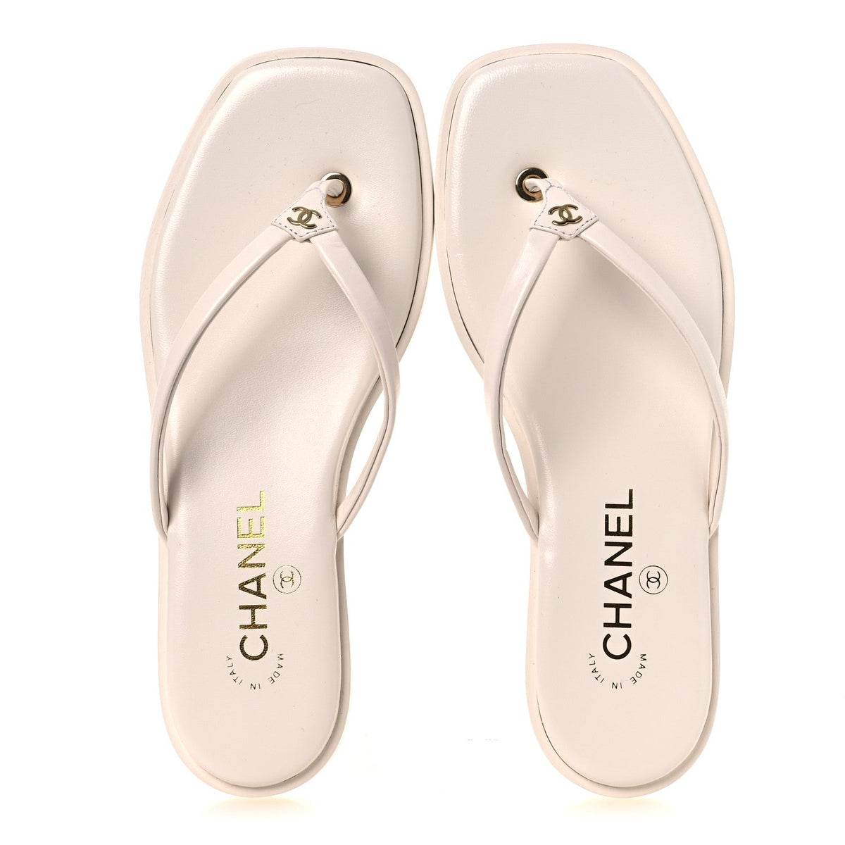 Chanel - Goatskin CC Times Square Thong Sandals
