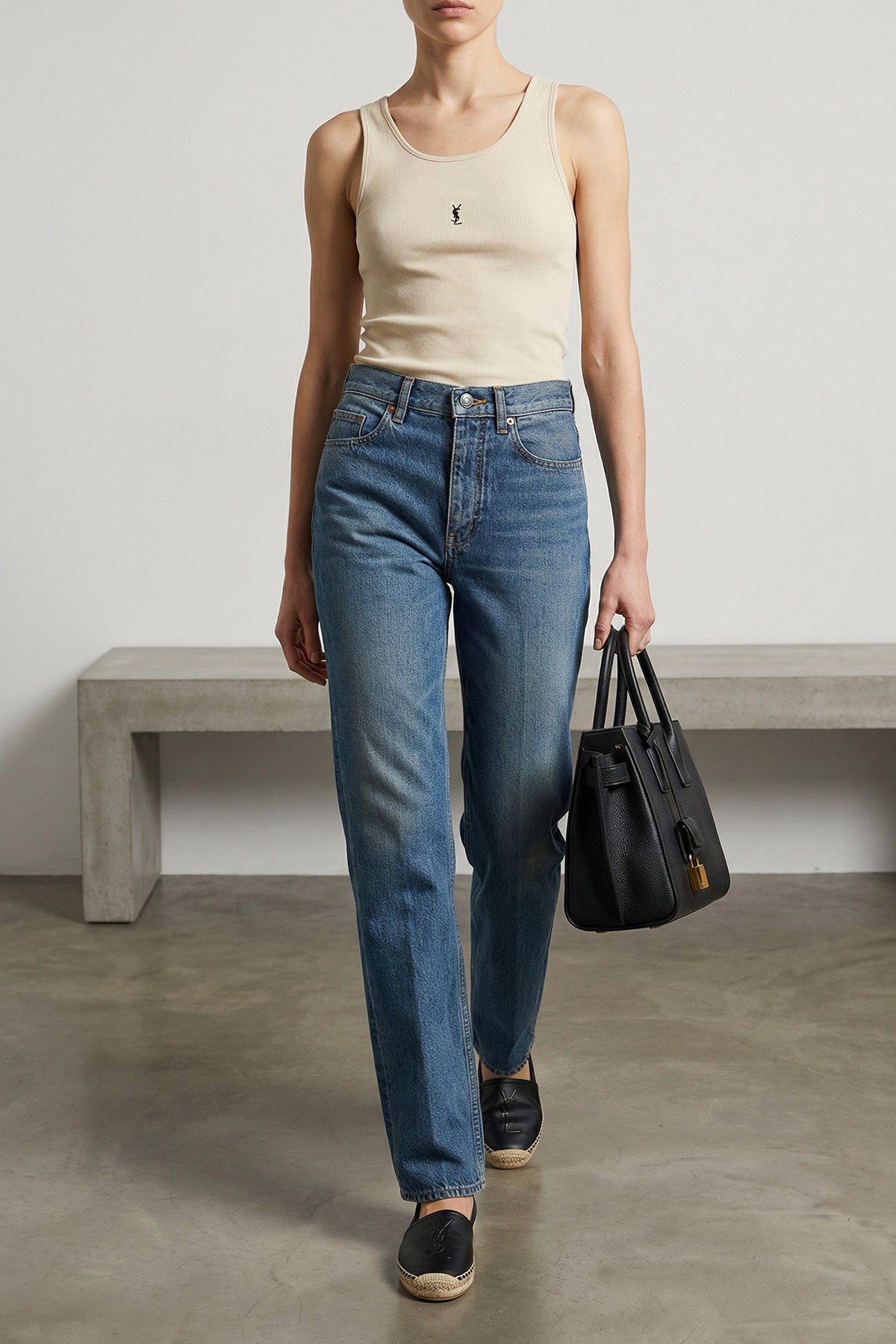 Saint Laurent - Espadrillas ’Monogram’ In Pelle