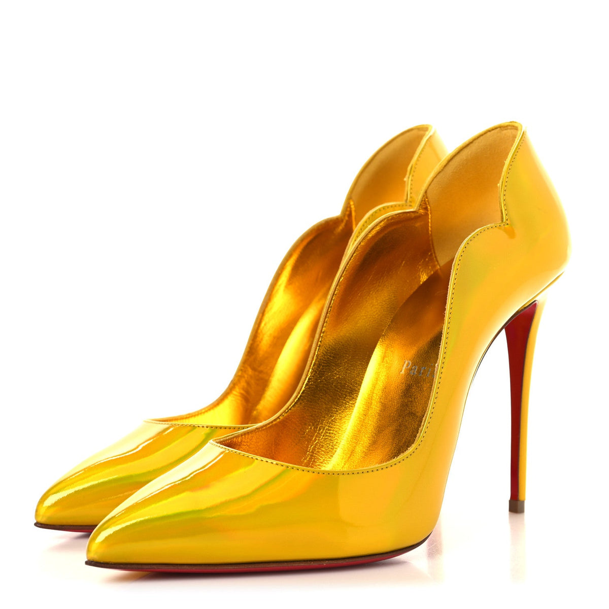 Christian Louboutin - Metallic Patent Hot Chick 100 Pumps