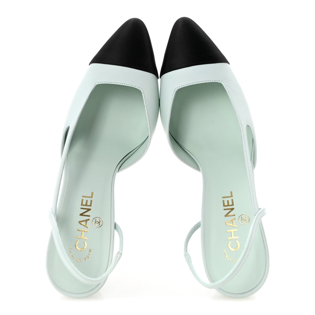Chanel - Goatskin Mixed Fibers Cap Toe Slingback Pumps