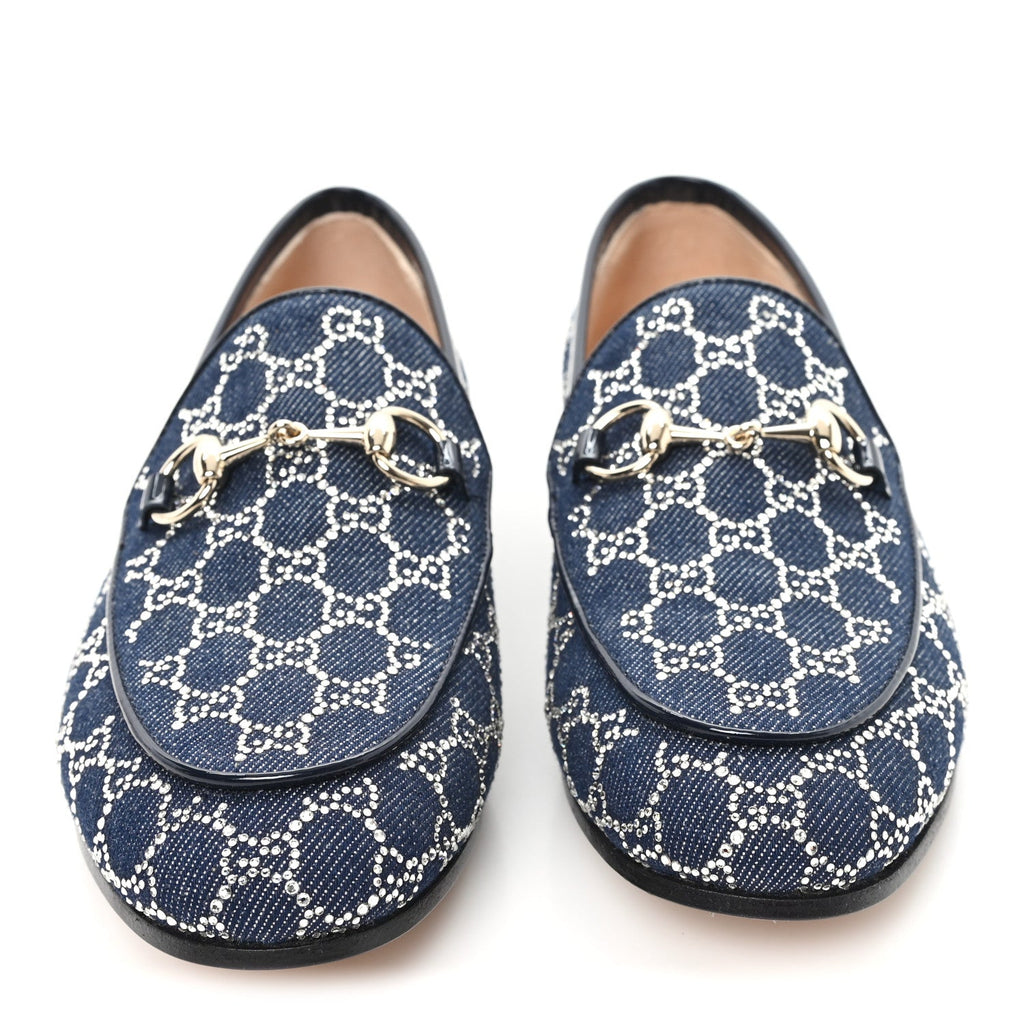 Gucci - New Denim Crystal GG Monogram 1953 Horsebit Jordaan Loafer