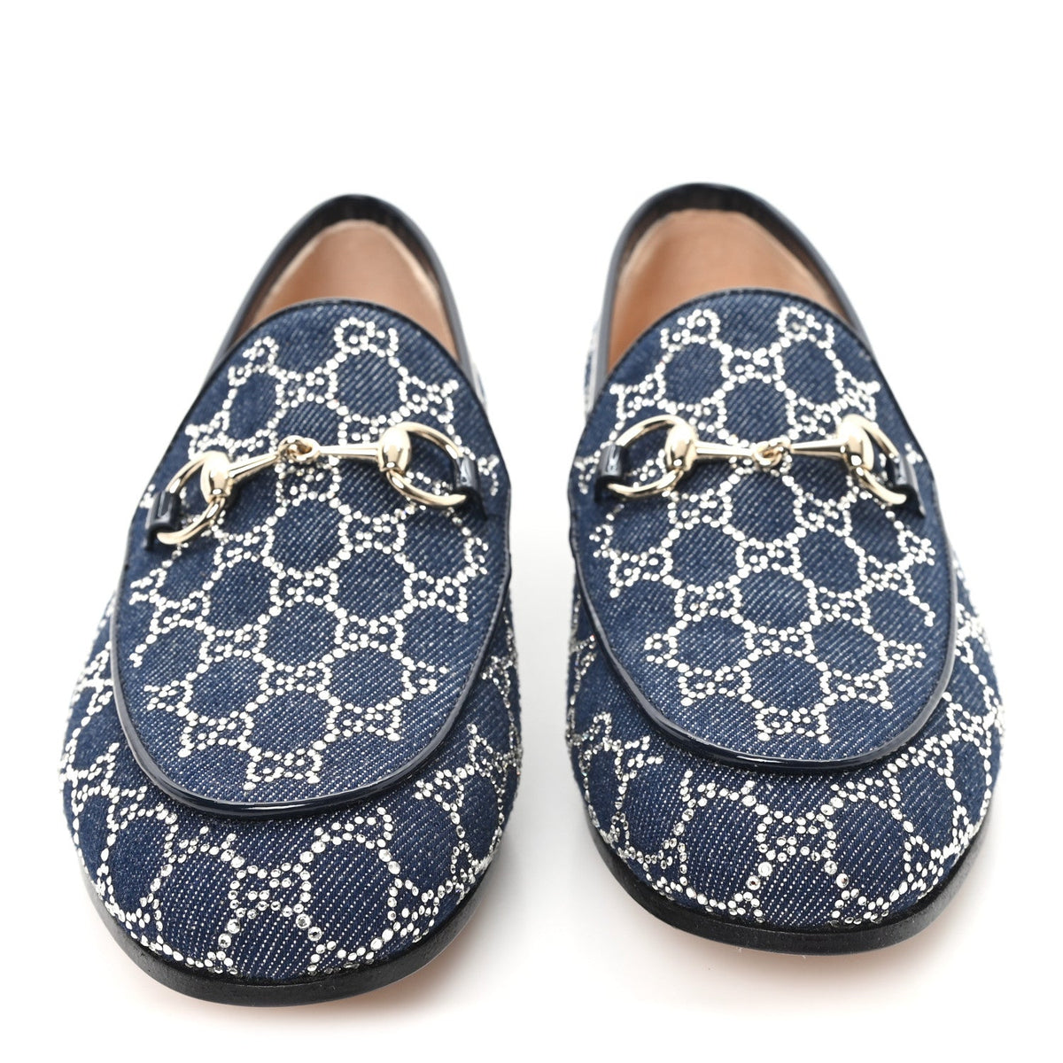 Gucci - New Denim Crystal GG Monogram 1953 Horsebit Jordaan Loafer