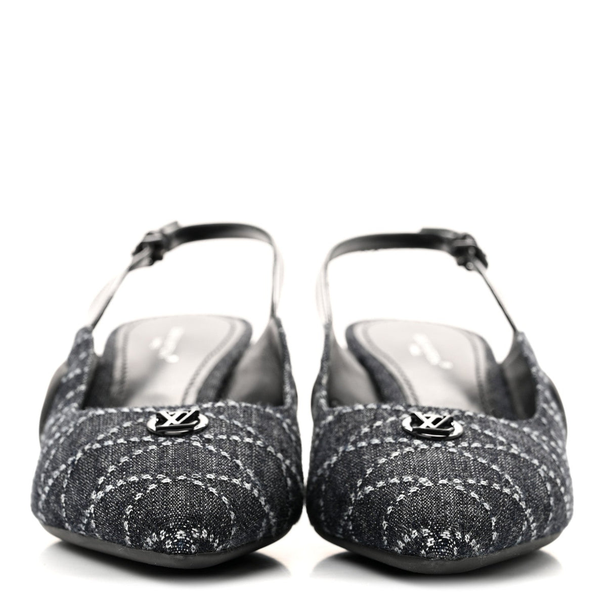 Louis Vuitton - Denim Patent Archlight Low Heel Slingback Pumps