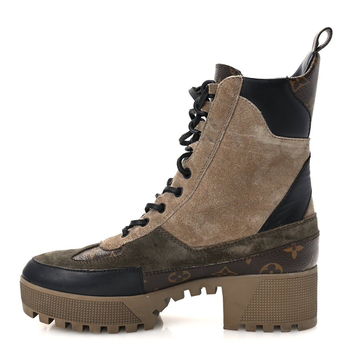 Louis Vuitton - Suede Calfskin Monogram Laureate Platform Desert Boots