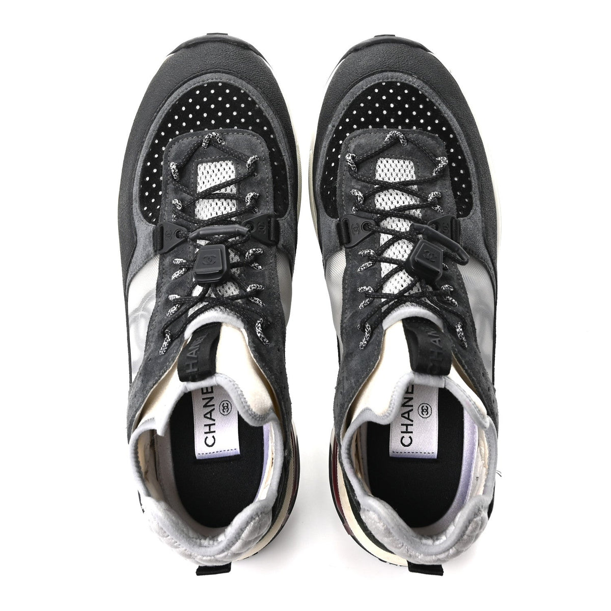 Chanel - Fabric Suede Calfskin Mesh CC Sneakers