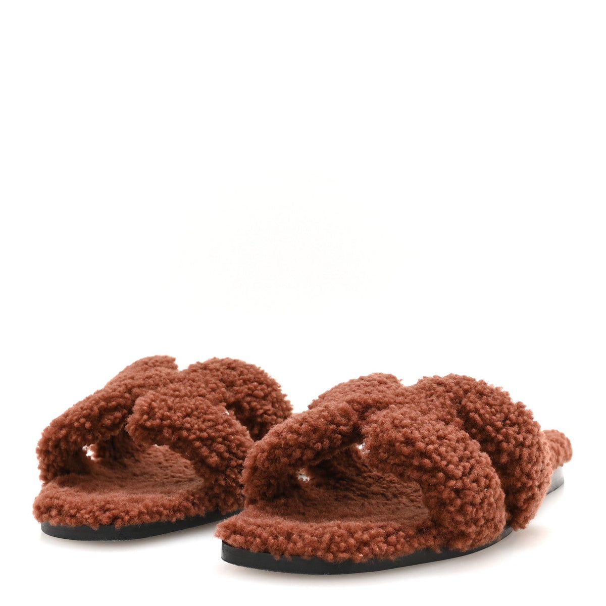 Hermès - Woolskin Oran Sandals