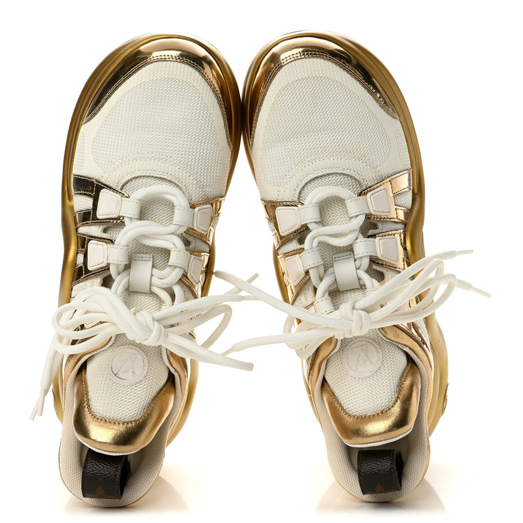 Louis Vuitton - Metallic Calfskin Technical Nylon LV Archlight Sneakers