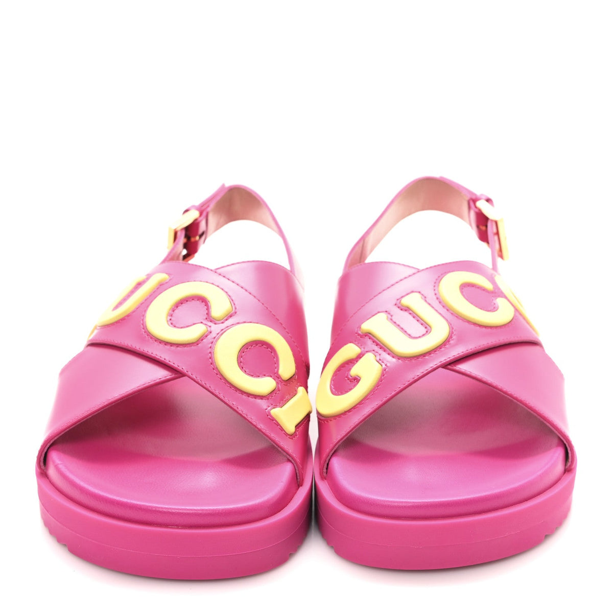 Gucci - Calfskin Elizabeth Nappa Charlotte Logo Slingback Sandals