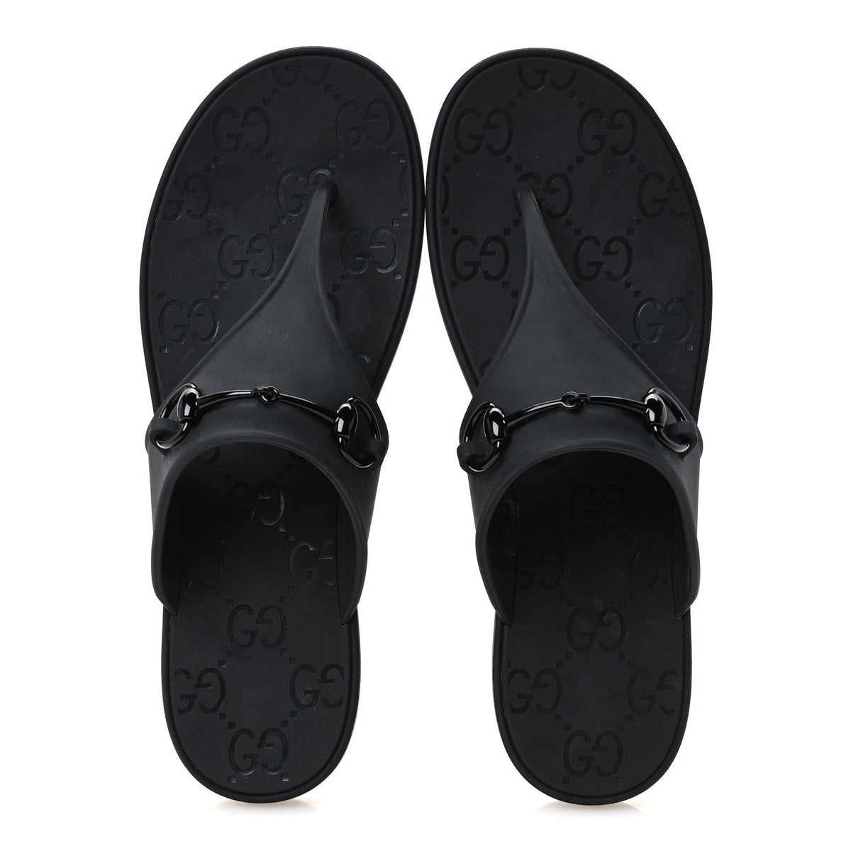 Gucci - Rubber Horsebit Thong Sandals