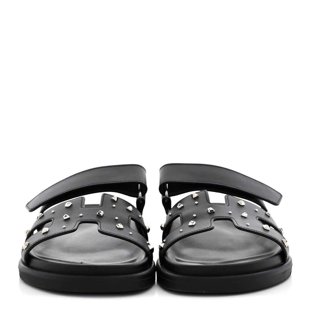 Hermès - Calfskin Medor Studded Chypre Sandals