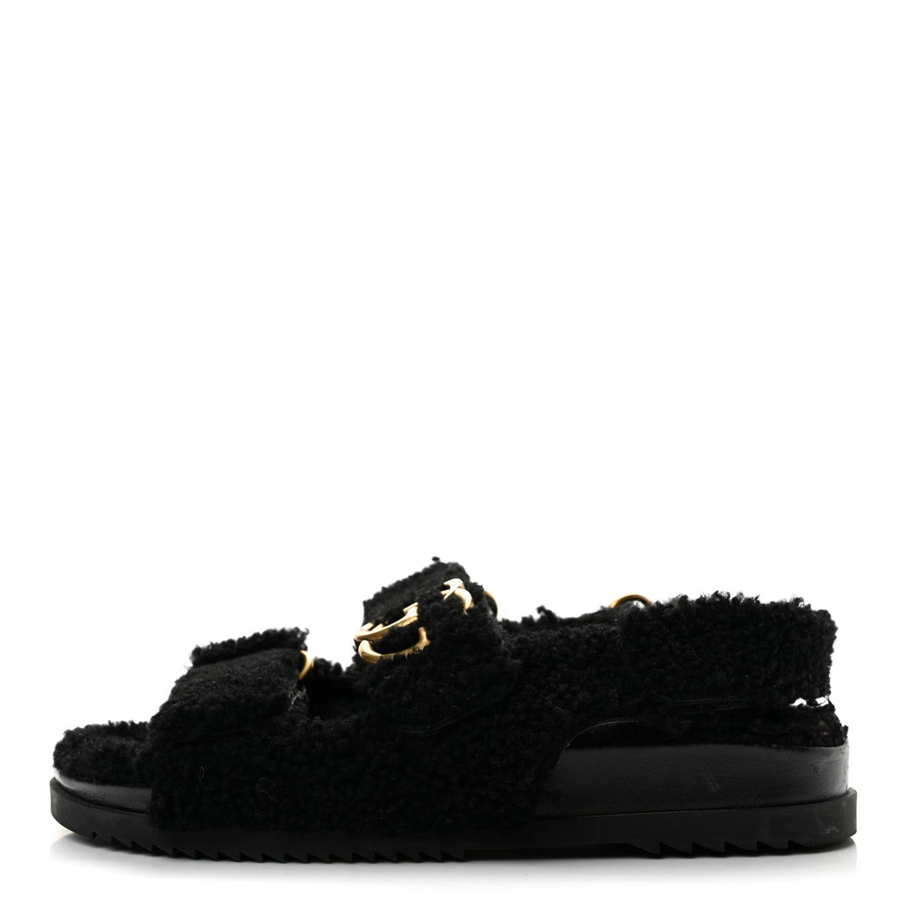 Gucci - Shearling Double G Dad Sandals