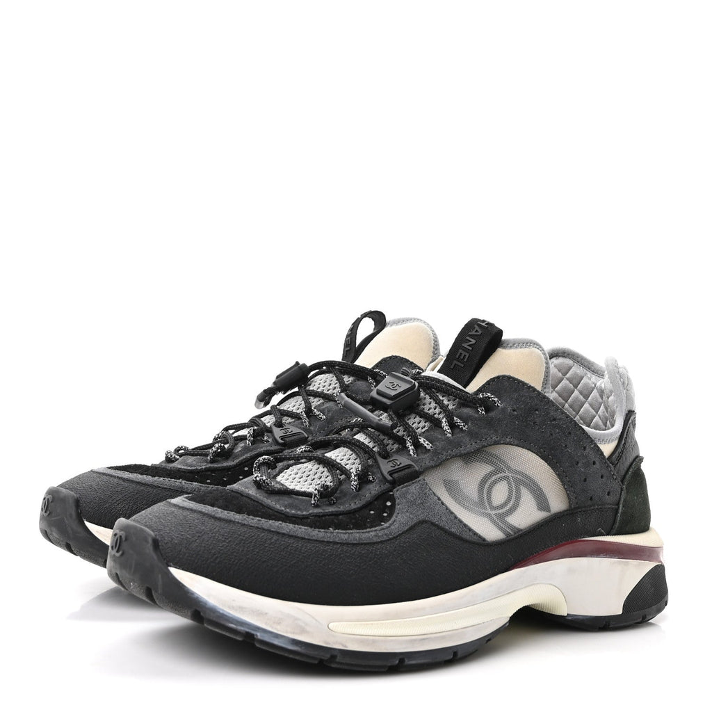 Chanel - Fabric Suede Calfskin Mesh CC Sneakers