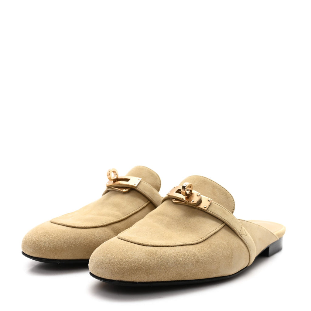Hermès - Suede Goatskin Oz Mules