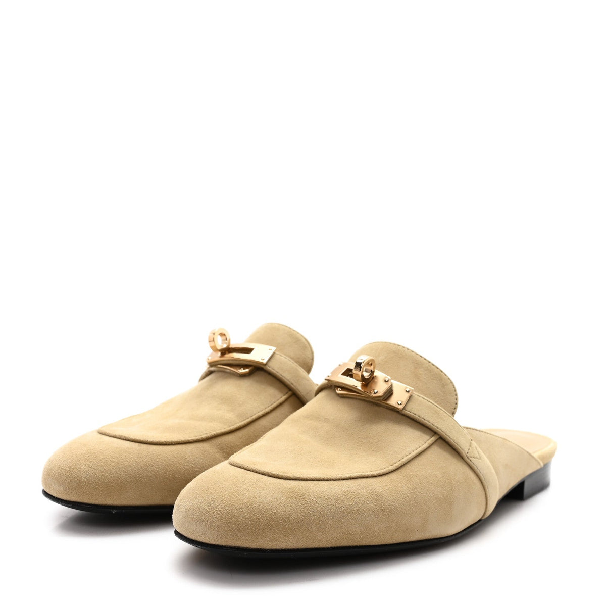 Hermès - Suede Goatskin Oz Mules