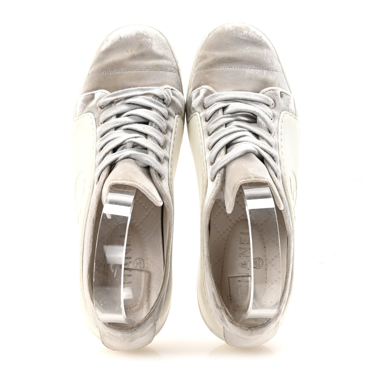 Chanel - Calfskin Velvet CC Sneakers