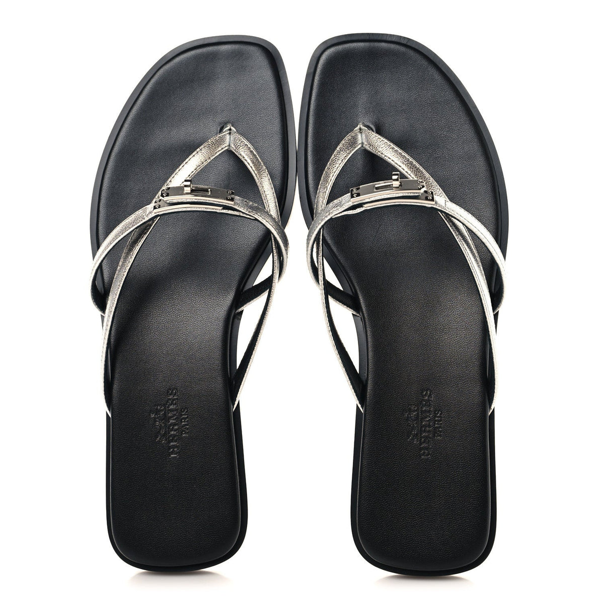 Hermès - Metallic Goatskin Miss Sandals
