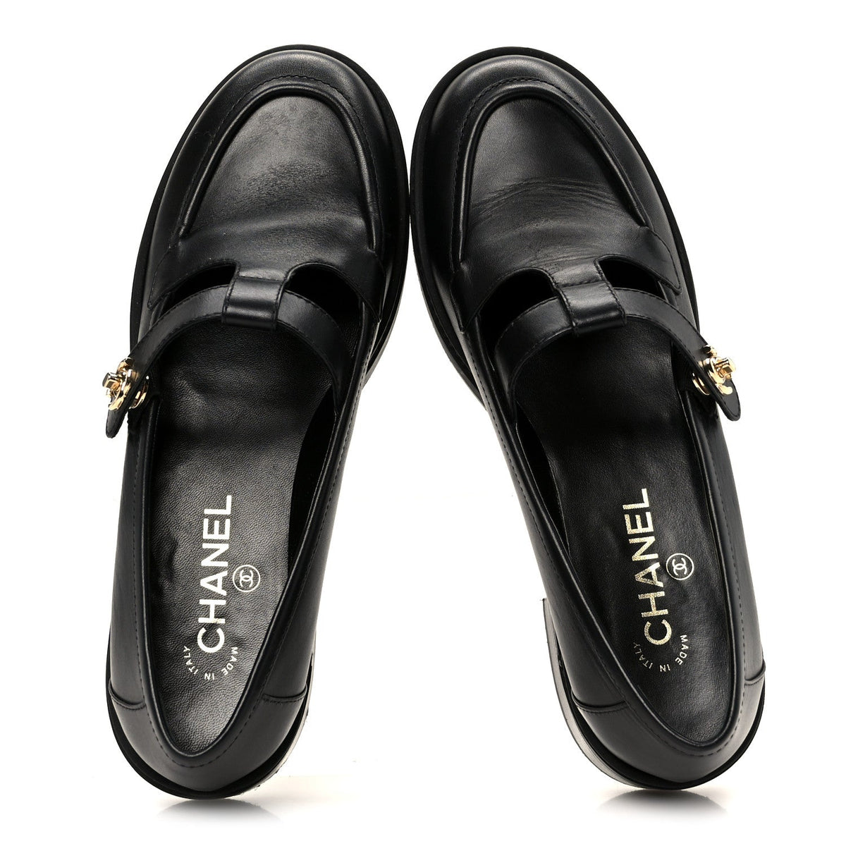 Chanel - Calfskin CC Turnlock Moccasins