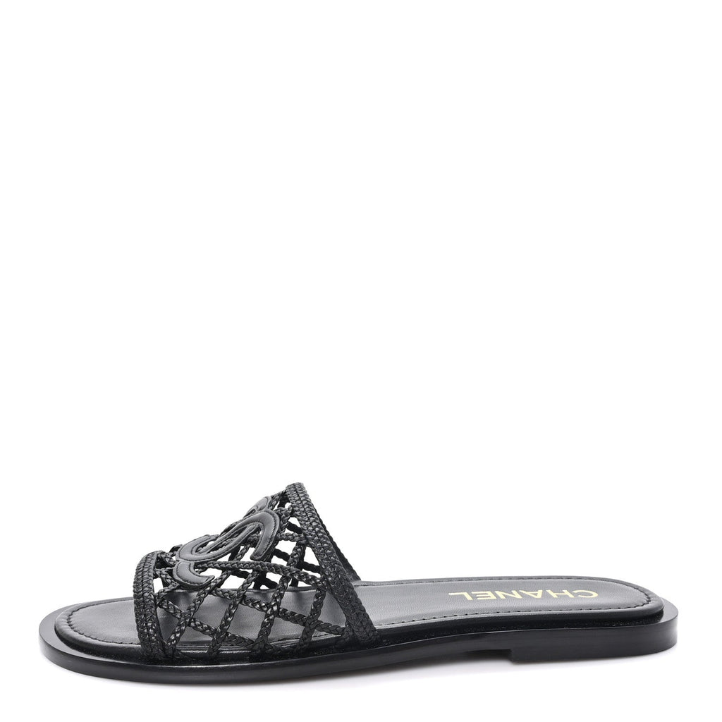 Chanel - Lambskin Braided CC Mules