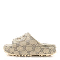 Gucci - Cubic Rubber GG Monogram Interlocking G Platform 42mm Slide Sandals 10 Beige Ebony
