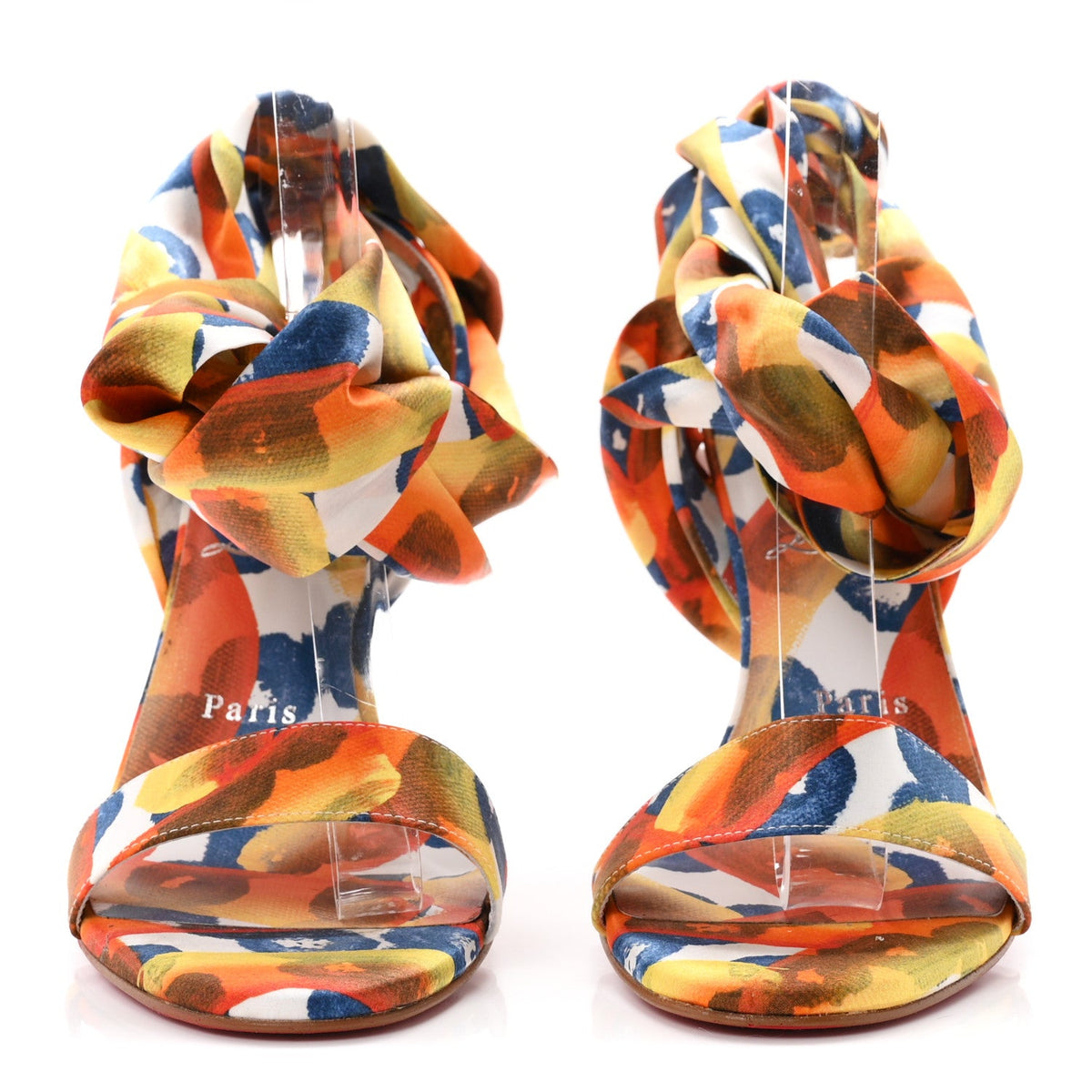 Christian Louboutin - Crepe Satin Gaagal Miss Z Du Desert 100 Ankle Wrap Sandals