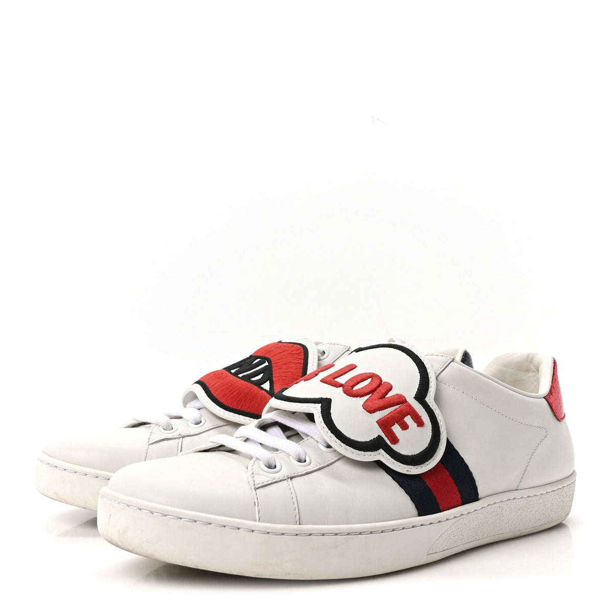 Gucci - Calfskin Ayers Blind For Love Embroidered Ace Sneakers