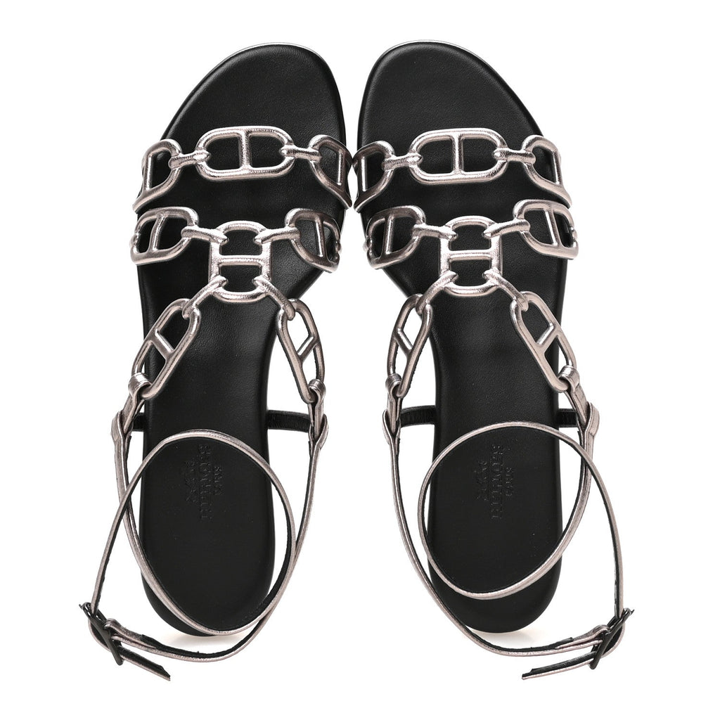 Hermès - Metallic Nappa Naos Sandals