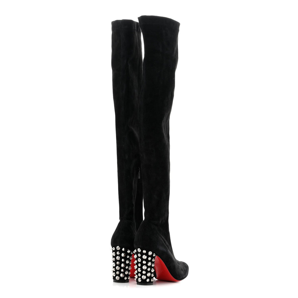 Christian Louboutin - Veau Velours Spiked Study Stretch 85 Over The Knee Boots