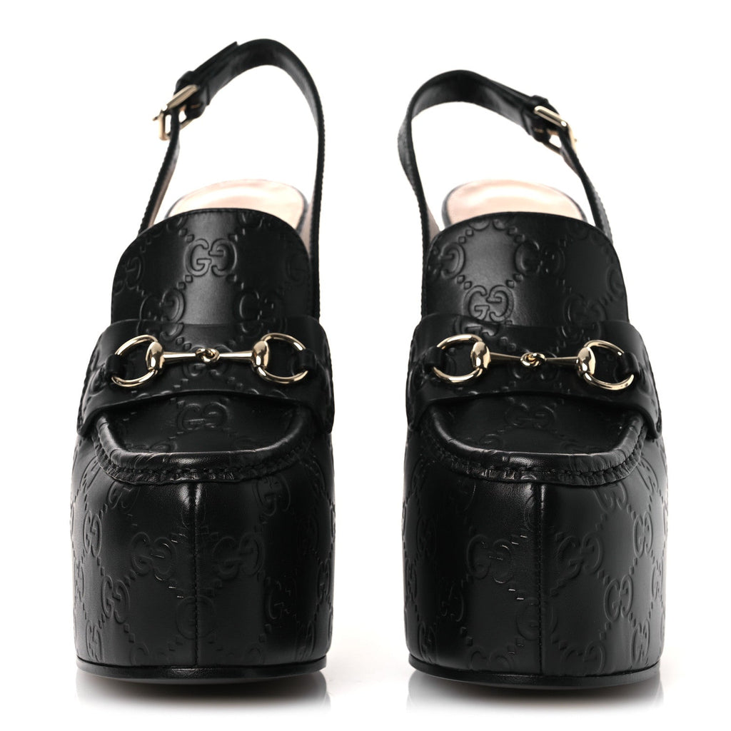 Gucci - Guccissima Horsebit Platform 70/160mm Slingback Mules