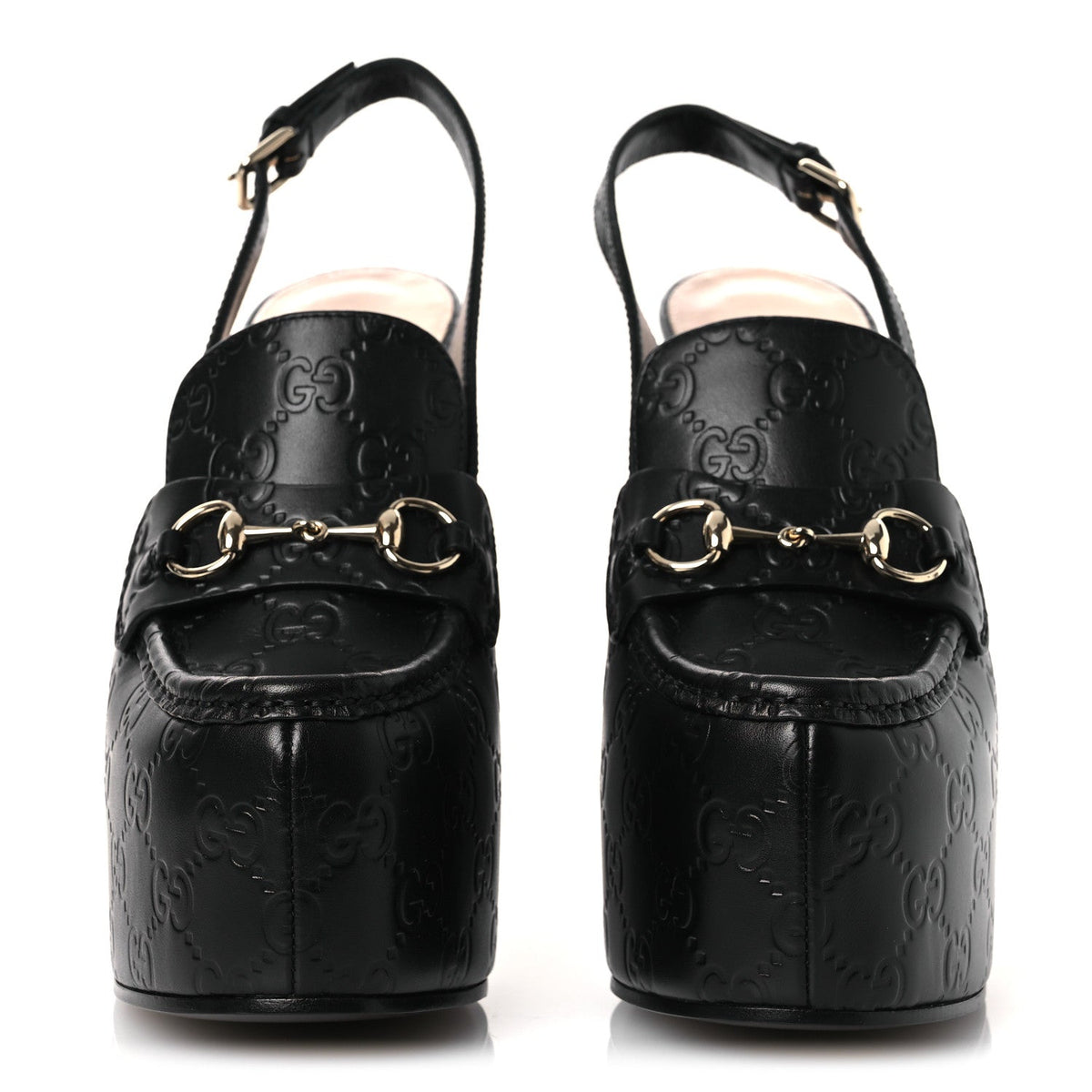Gucci - Guccissima Horsebit Platform 70/160mm Slingback Mules