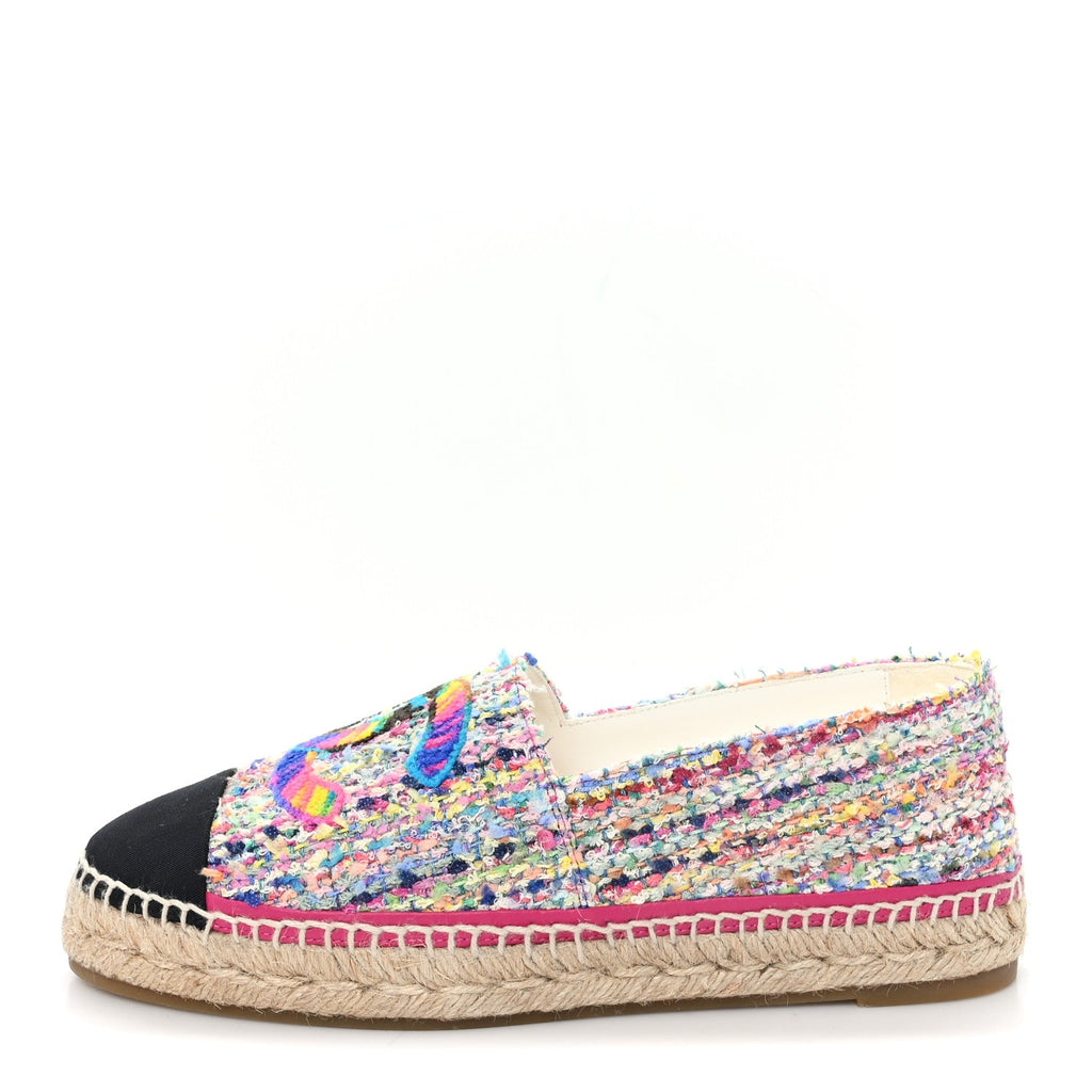 Chanel - Cotton Tweed Grosgrain CC Espadrilles