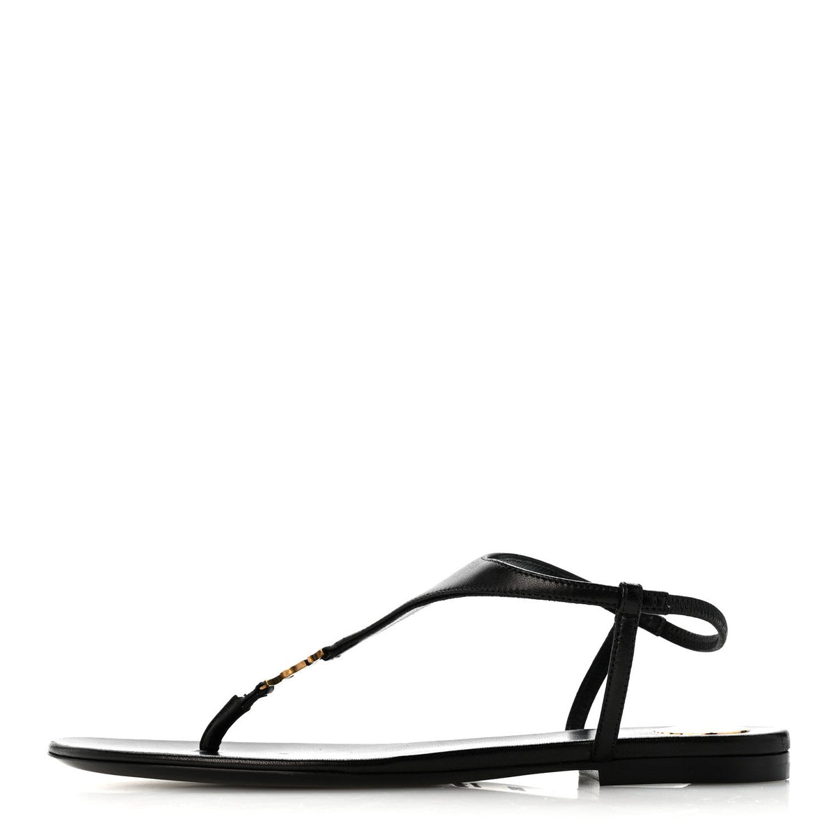 Saint Laurent - Lambskin Monogram Cassandra Slingback Flat Sandals