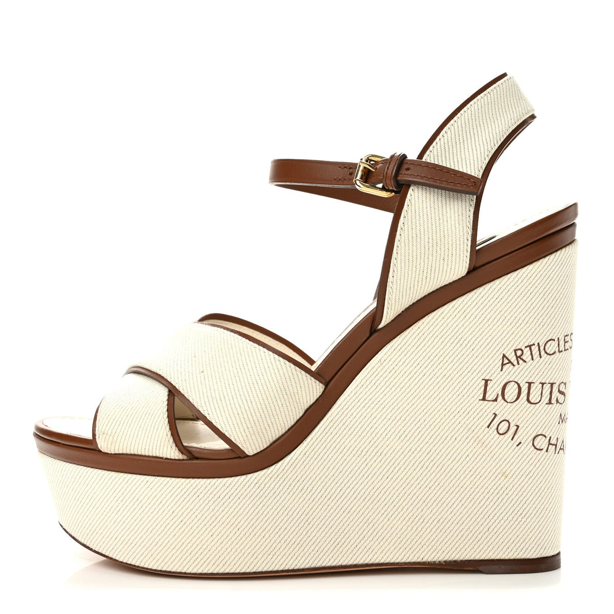 Louis Vuitton - Denim Articles De Voyage Wedges