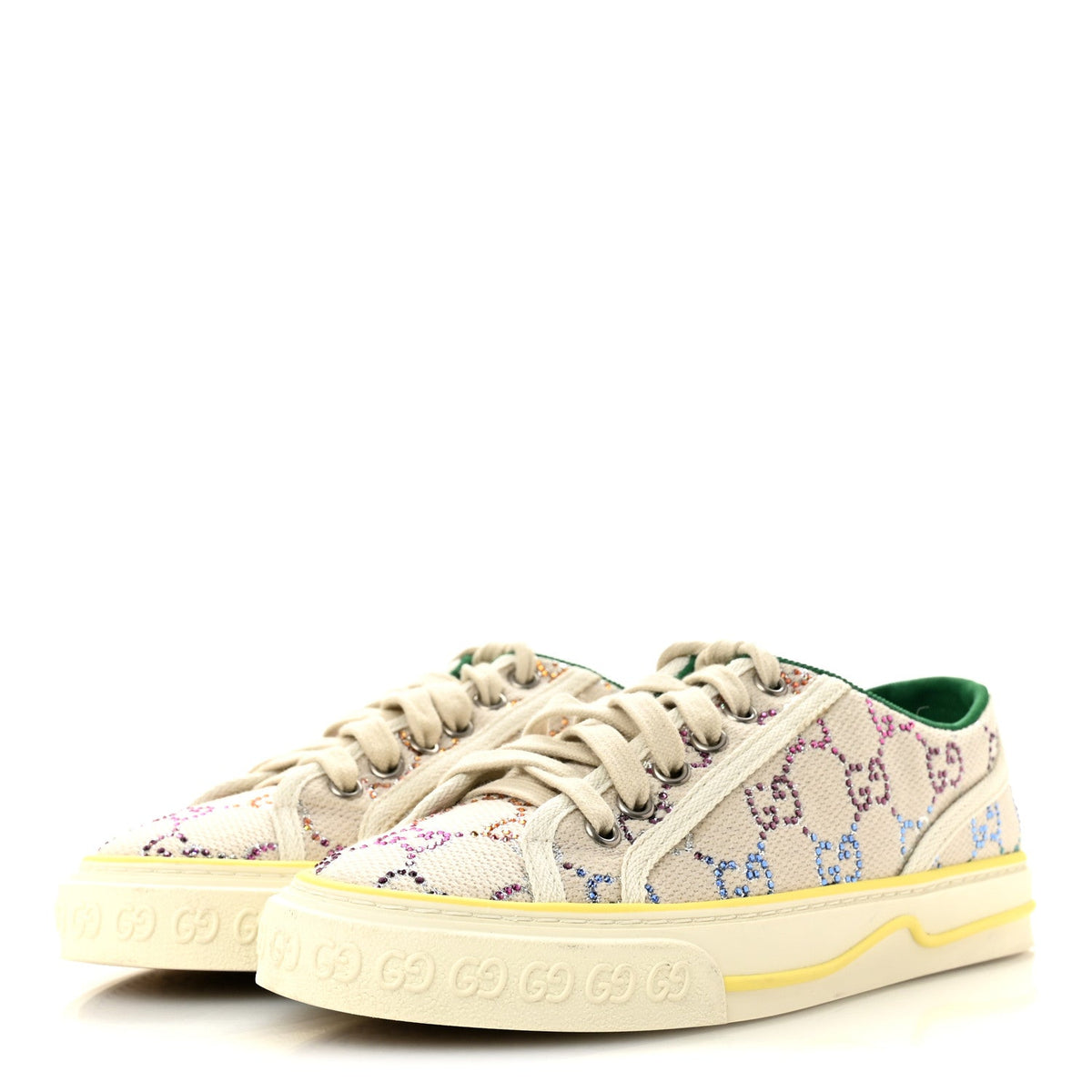 Gucci - Canvas Lame Crystal GG Monogram 1977 Tennis Sneakers