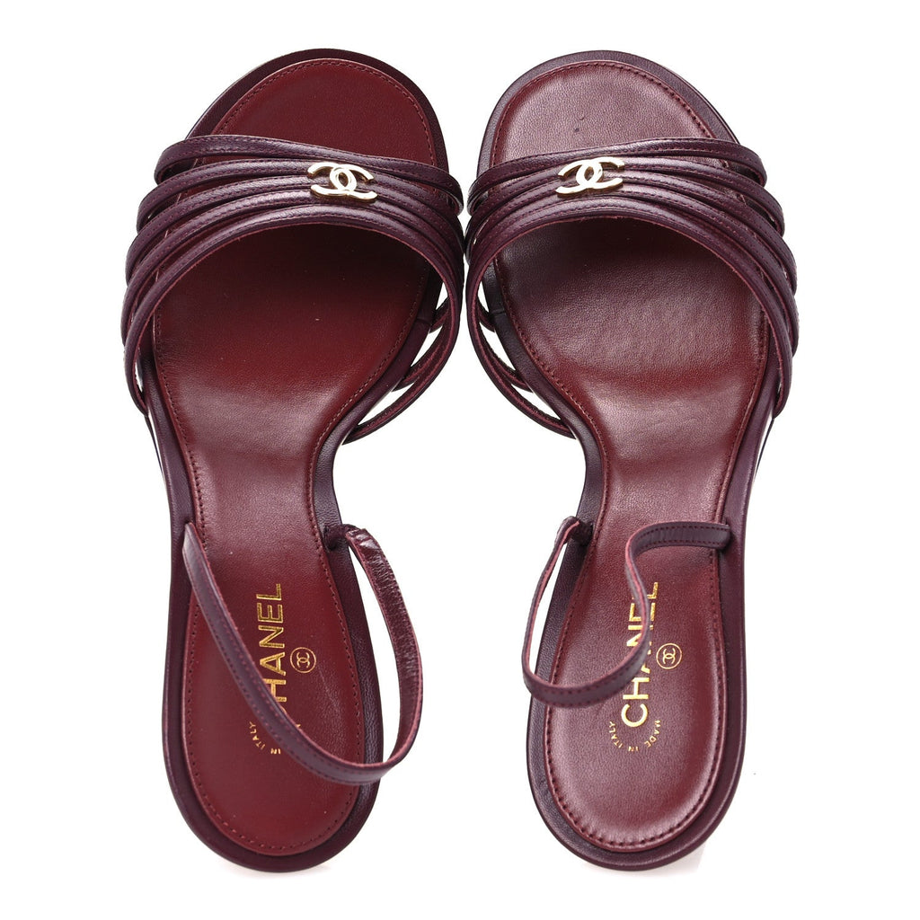 Chanel - Goatskin CC Caged Sandals