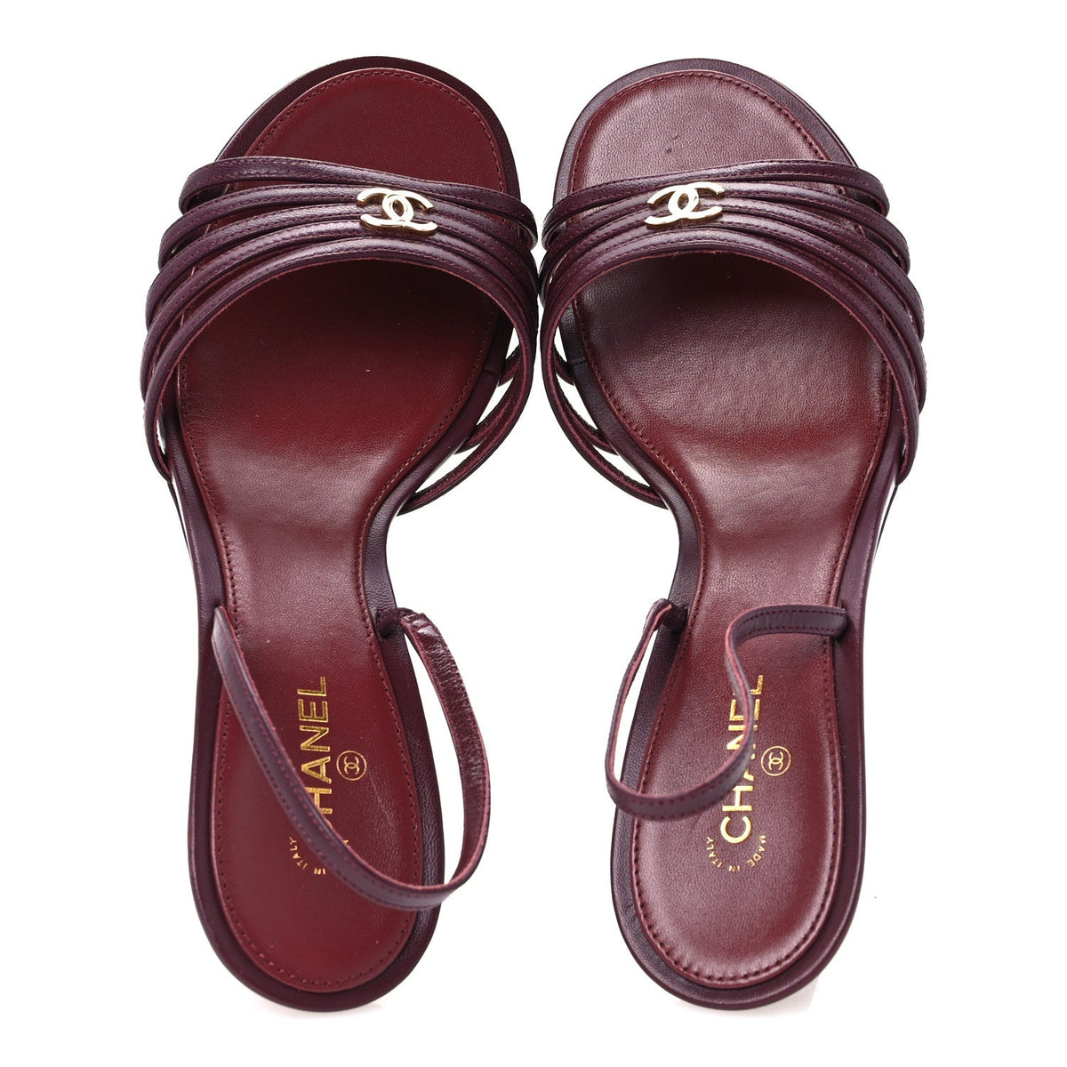 Chanel - Goatskin CC Caged Sandals