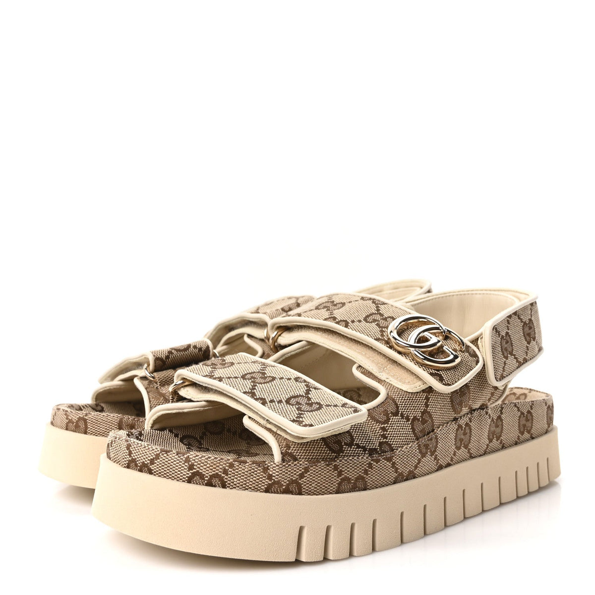Gucci - Monogram Kid Scamosciato Double G Dad Sandals
