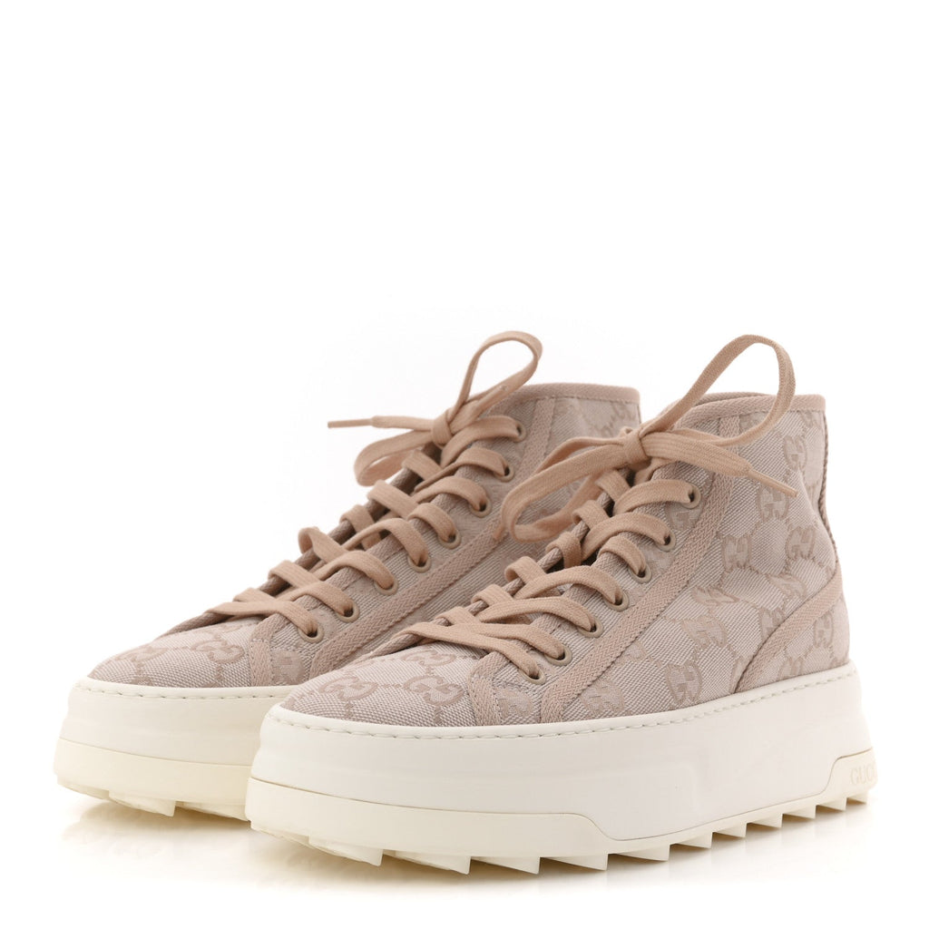 Gucci - New Canvas GG Monogram Tennis 1977 High Top 55mm Platform Sneakers