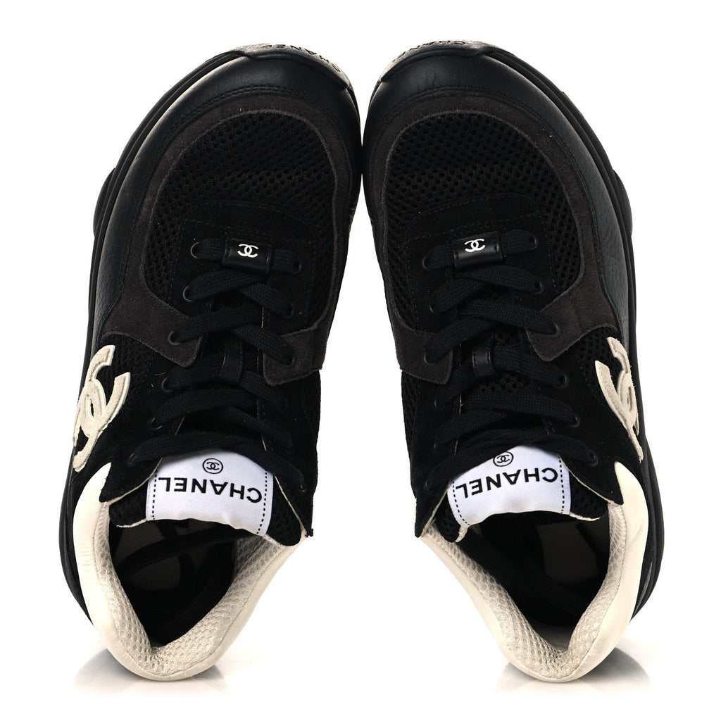 Chanel - Mesh Suede Grained Calfskin CC Sneakers