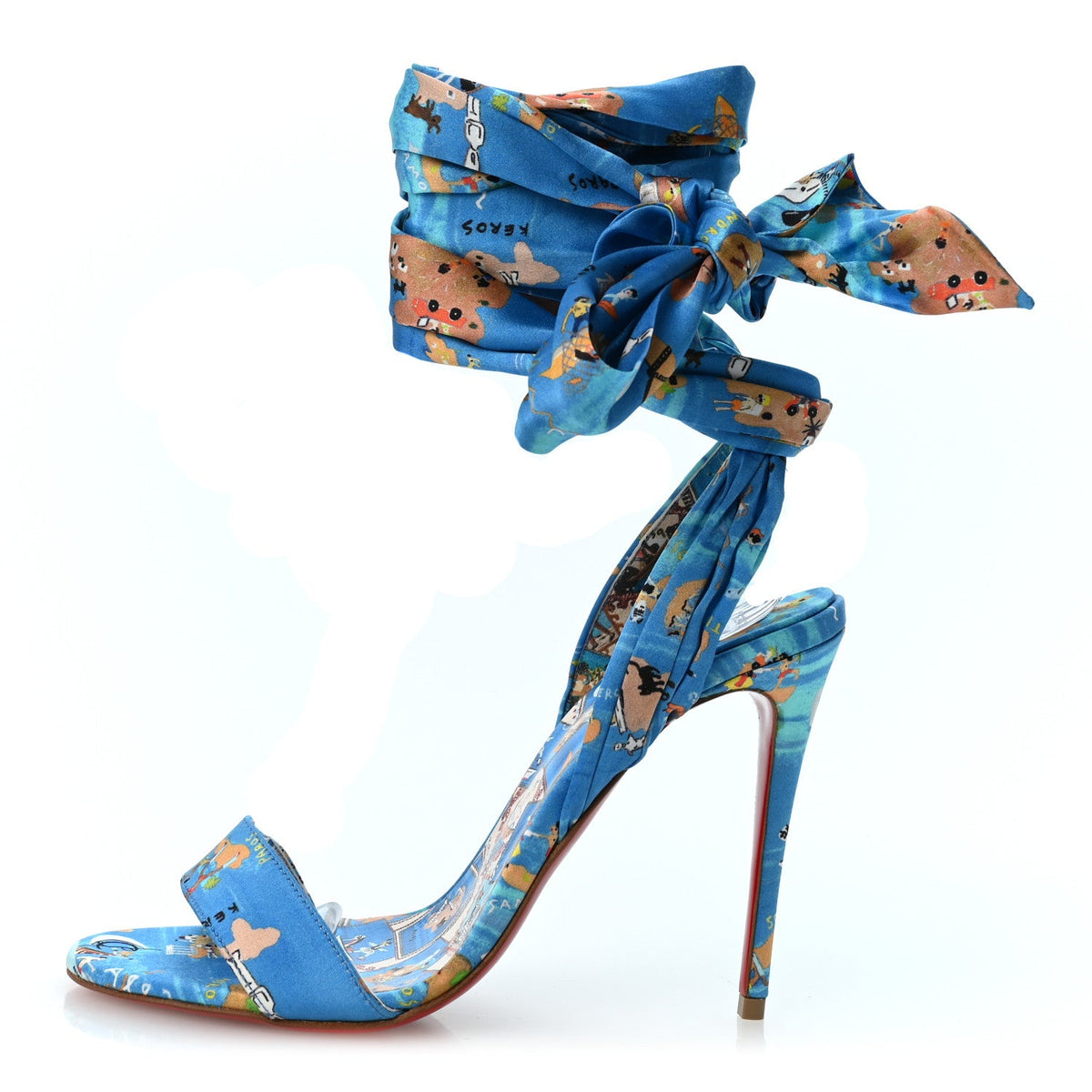 Christian Louboutin - Crepe Satin Greekaba Du Desert 100 Sandal