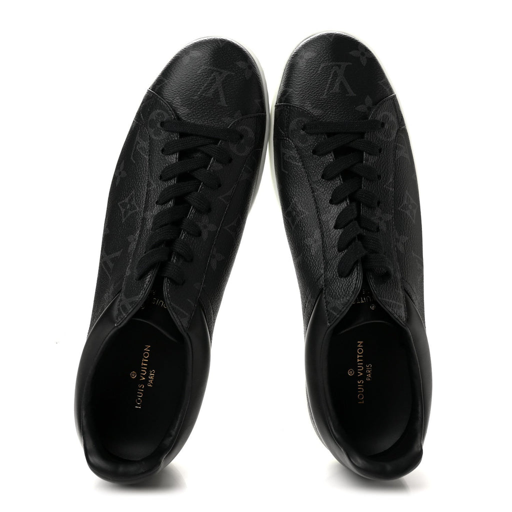 Louis Vuitton - Calfskin Monogram Eclipse Luxembourg Sneakers 10 Black