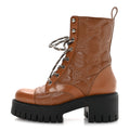 Gucci - Cordovan Lux Nappa GG Matelasse Lace Up 60mm Combat Boots