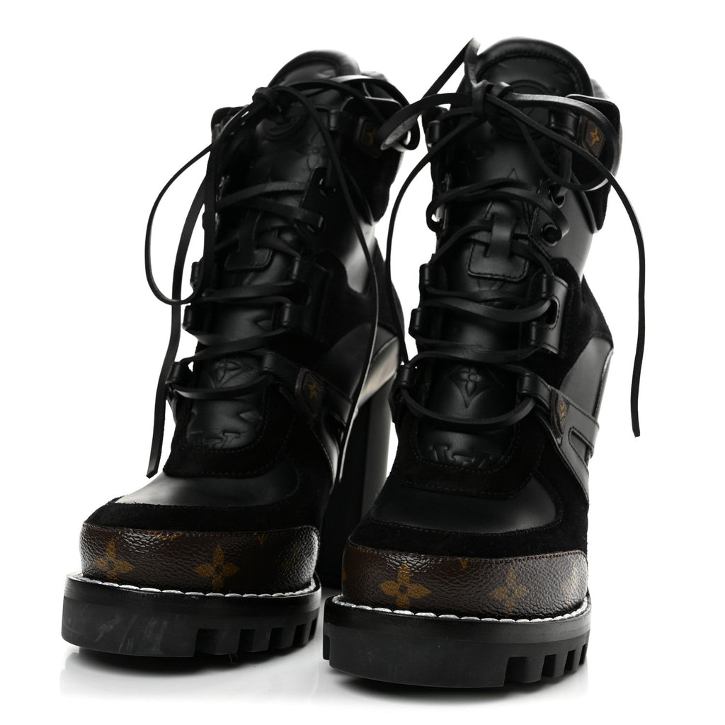 Louis Vuitton - Suede Calfskin Monogram Star Trail Ankle Boots