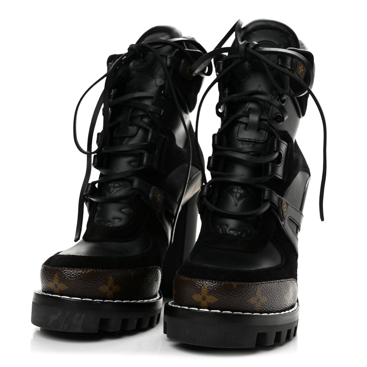 Louis Vuitton - Suede Calfskin Monogram Star Trail Ankle Boots