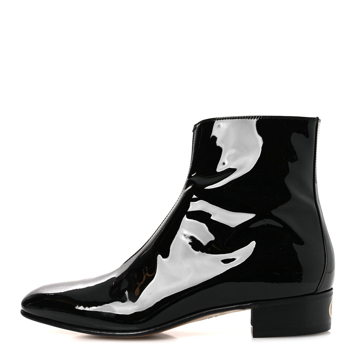 Gucci - Patent Calfskin GG Lois Bee Men’s Ankle Booties 13 Black