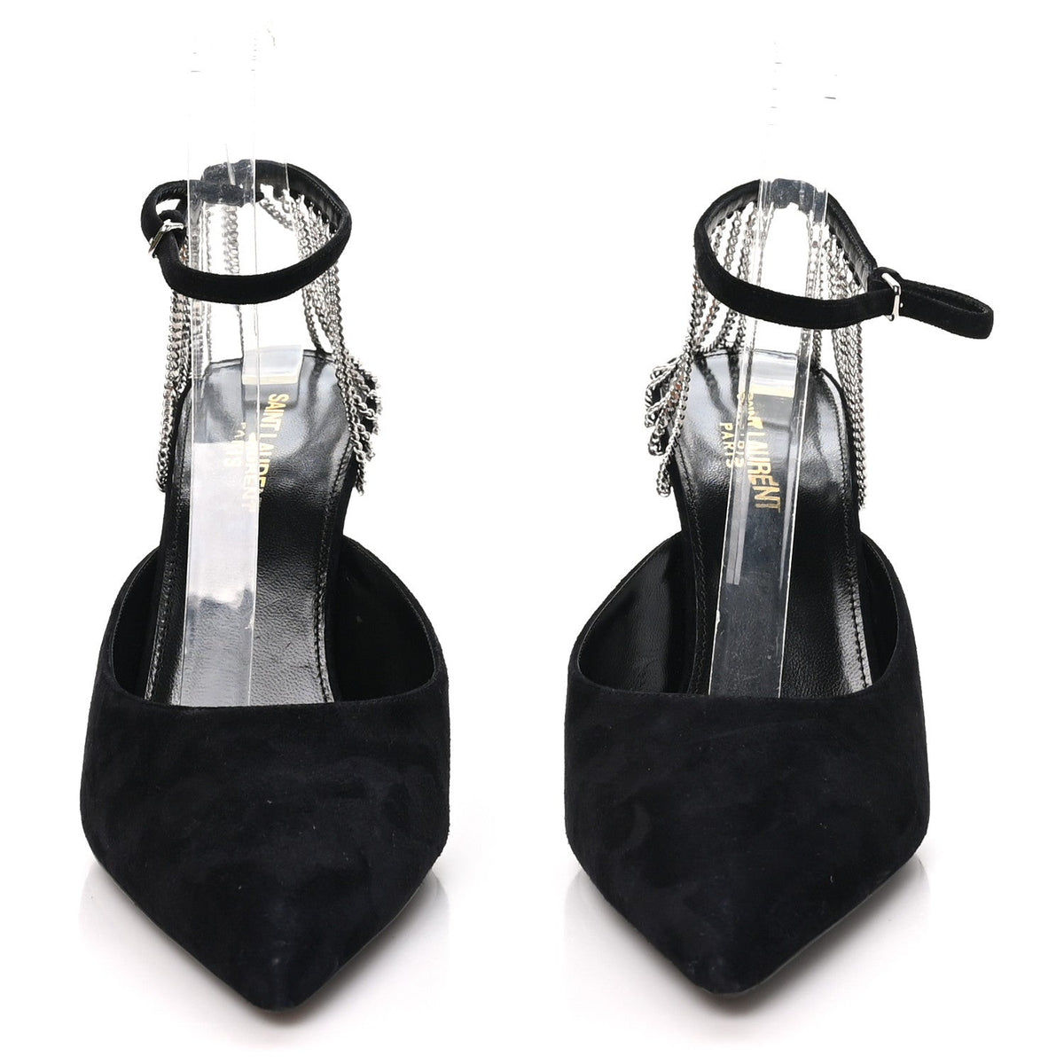 Saint Laurent - Kid Scamosciato Sling 90 Chain Pumps