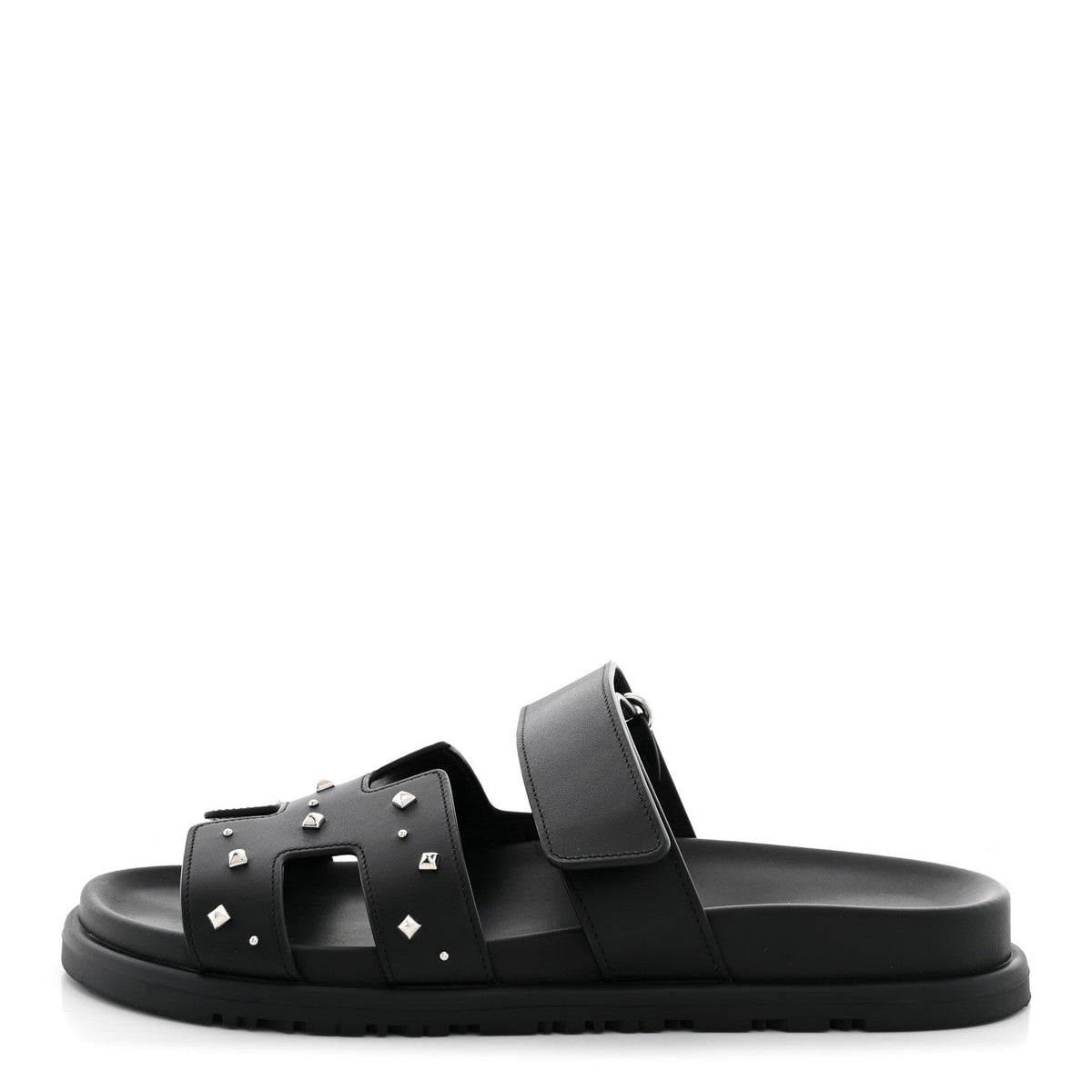 Hermès - Calfskin Medor Studded Chypre Sandals