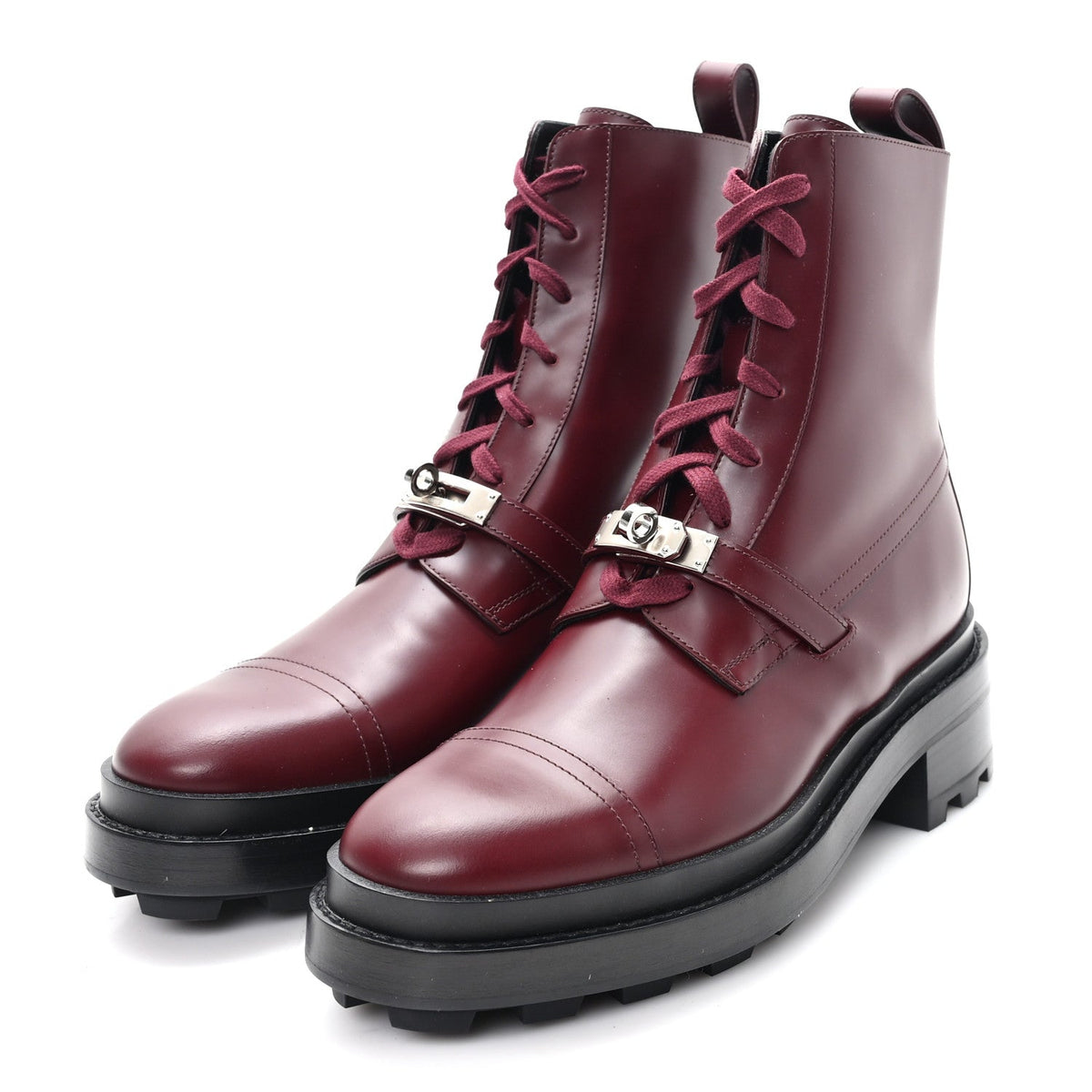 Hermès - Glossed Calfskin Funk Ankle Boots
