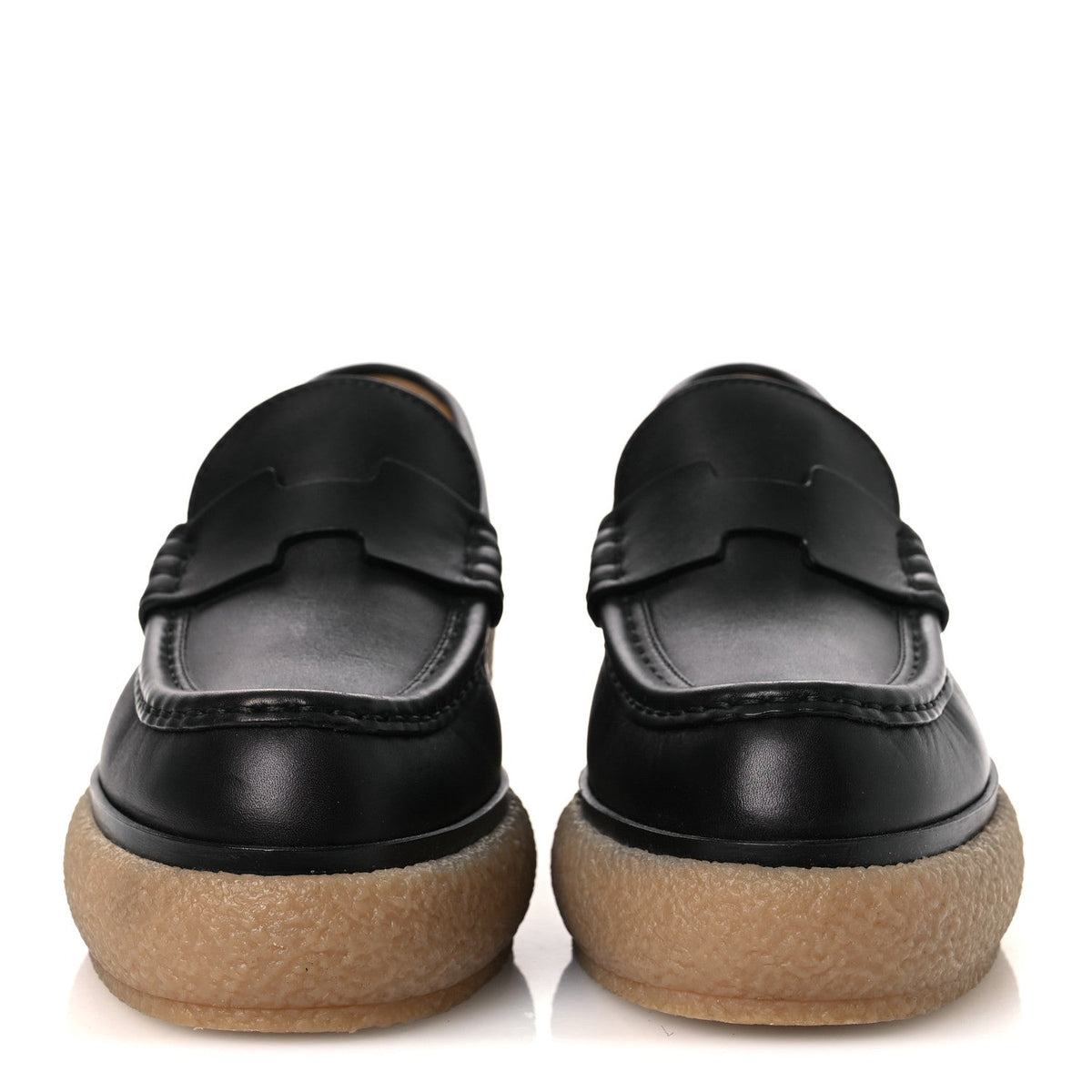 Hermès - Glazed Calfskin Fanny Loafers