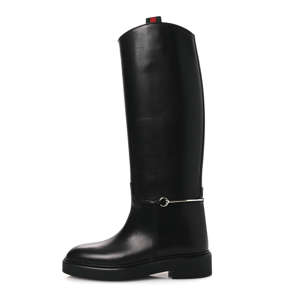 Gucci - Shiny Calfskin Michelangelo Slim Horsebit Riding Boots